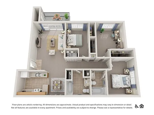 Floor plan Three Bedroom, Two Bathroom