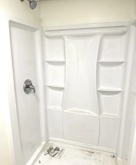 shower (will have glass doors when finished