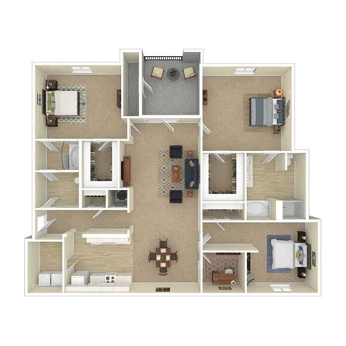 Floor plan 3x2 + Den