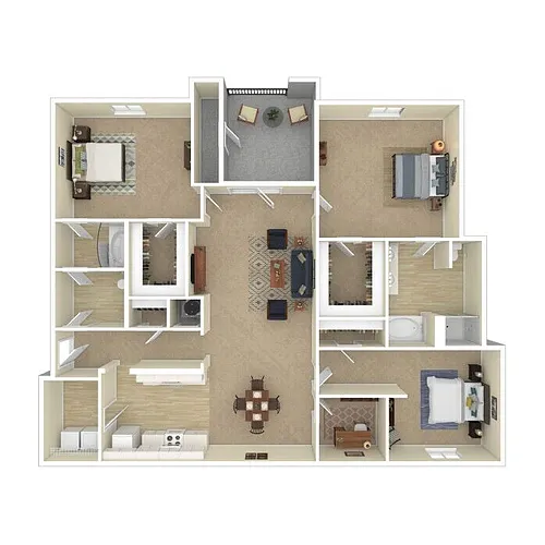 Floor plan 3x2 + Den
