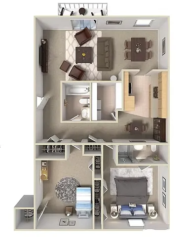 Floor plan Two Bedroom Two Bath DELUXE Suite