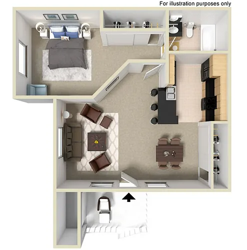 Floor plan 1 Bedroom 1 Bathroom Upstairs