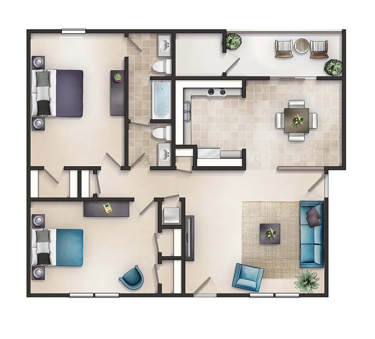 Floor plan The Furlong 2 x 1.5