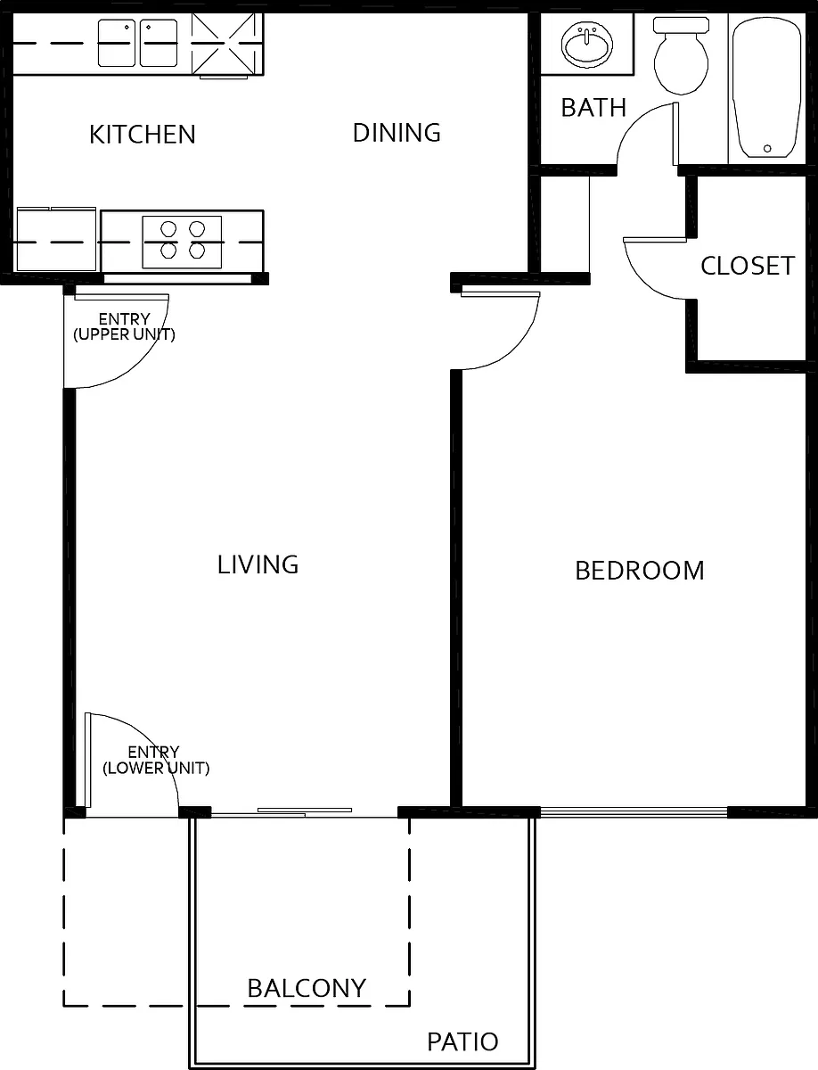 Floor plan 1 BED 1 BATH