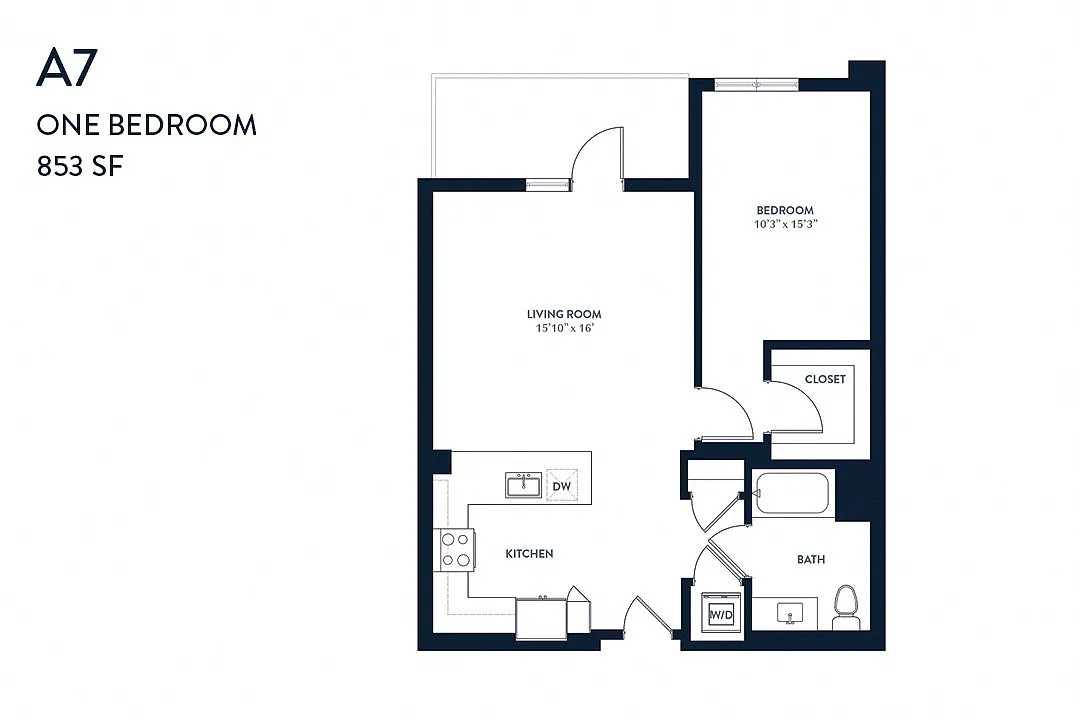 Floor plan One Bedroom A7
