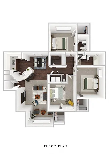 Floor plan Three Bedroom Two Bathroom