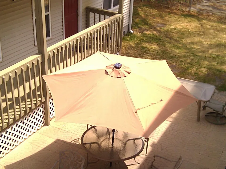 Another view of the patio, from the second level.