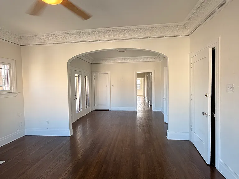 another view of the living room and dining area