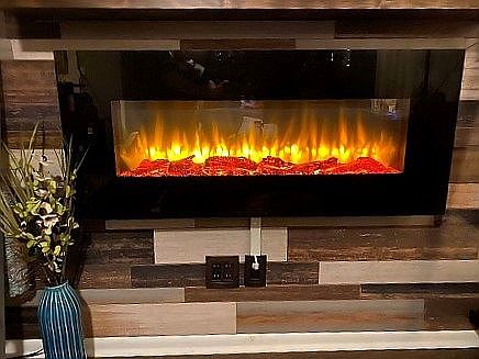 Updated, electric fireplace