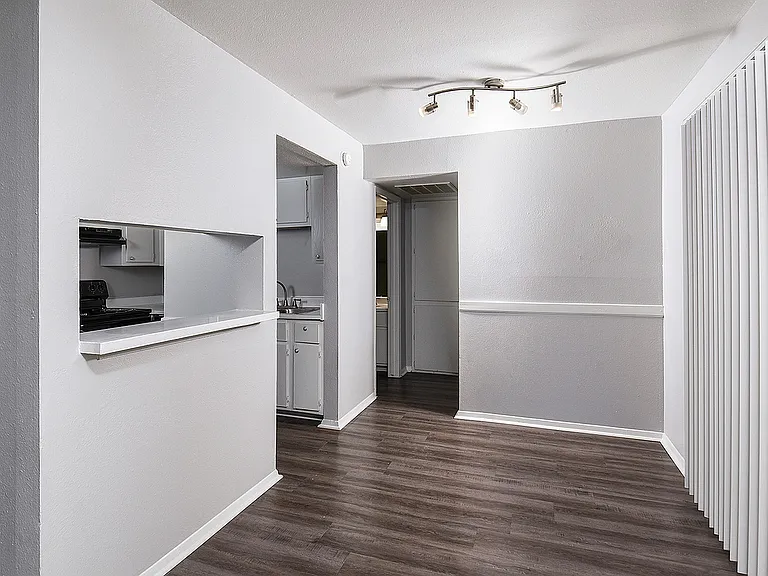 Dining Area with Plank Flooring