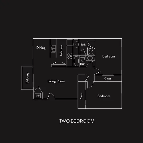 Floor plan 2 Bed 2 Bath DN