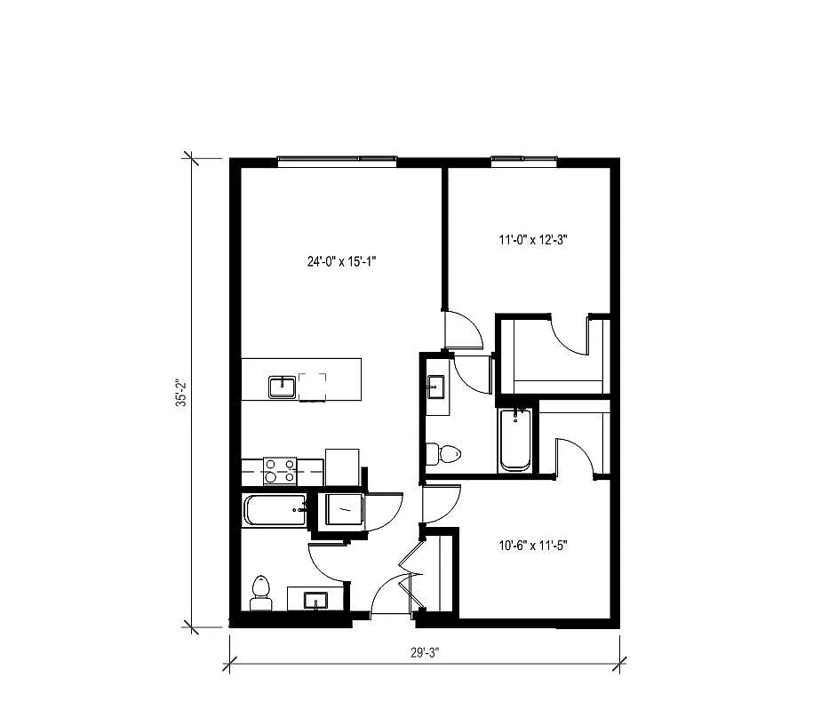 Floor plan 2 Bed/2 Bath-B8.2