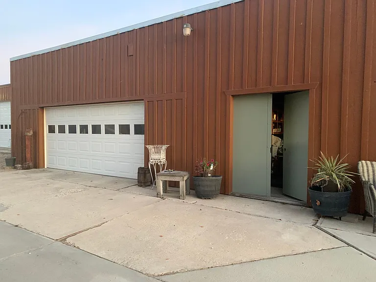 double garage with 20 x 20 shop/room attached.