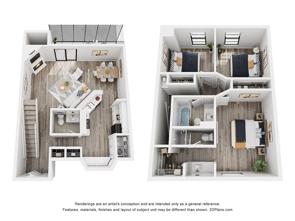 Floor plan 3 Bed/ 2.5 Bath C1