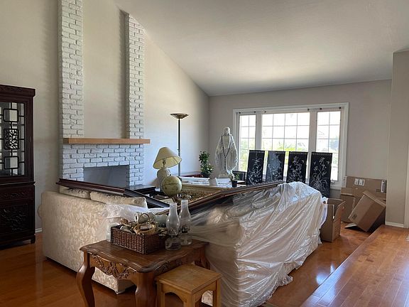 Living room with high ceiling