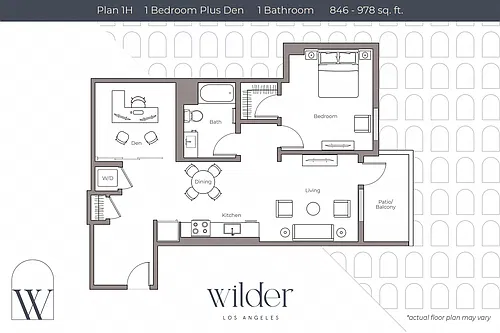 Floor plan 1 Bedroom Plus Den A