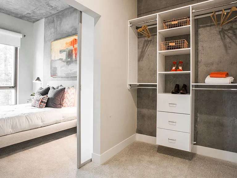 Select apartment homes feature built-in closets