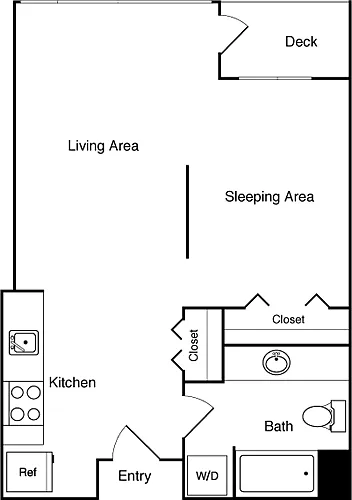 Floor plan Studio 219, 319 SE