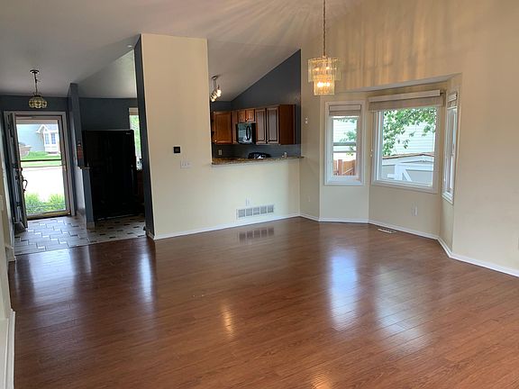 Open main level with kitchen and living area