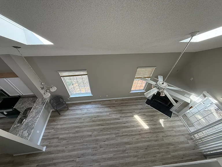living room and kitchen from upstairs