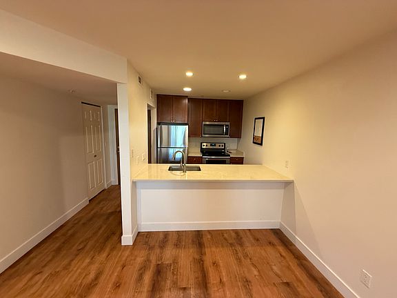 View of kitchen from living room