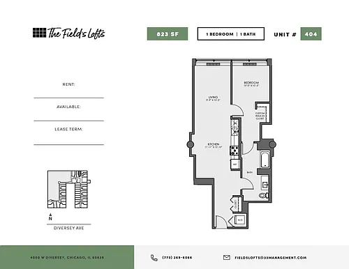 Floor plan Large One Bedroom