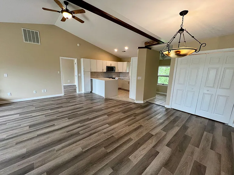 Washer dryer hook ups in appointed area as well as extra storage