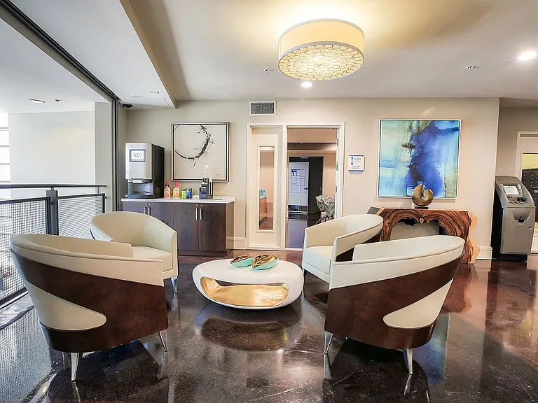 Enjoy complimentary coffee in the leasing office lounge