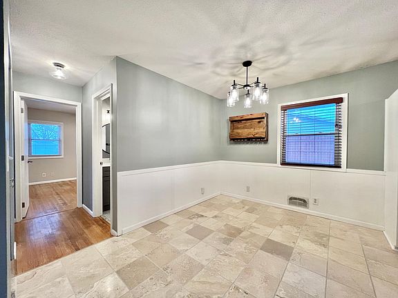 Dining room with wine rack