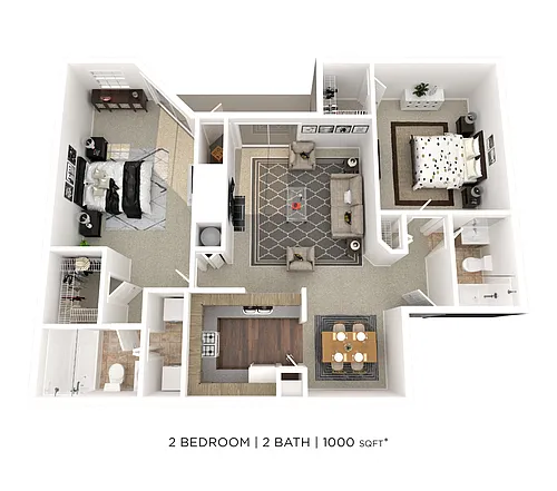 Floor plan Two Bedroom 2 Bath