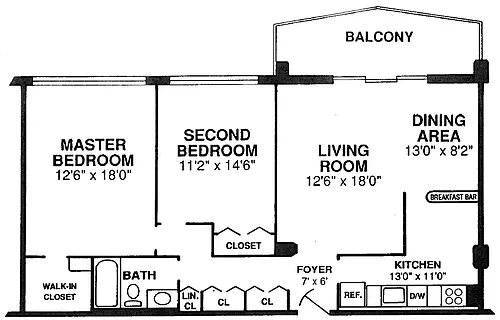 Floor plan 2 Bdrm Large