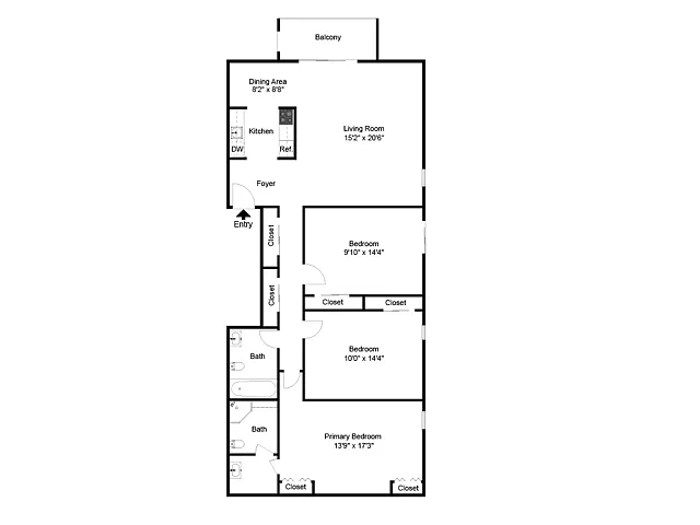 Floor plan Three Bedroom