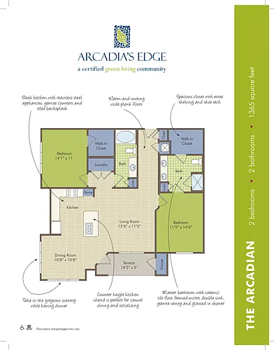 Floor plan B2 Arcadian Garden - 2 Bedroom, 2 Bathroom