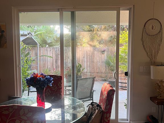 dining room overlooking backyard.