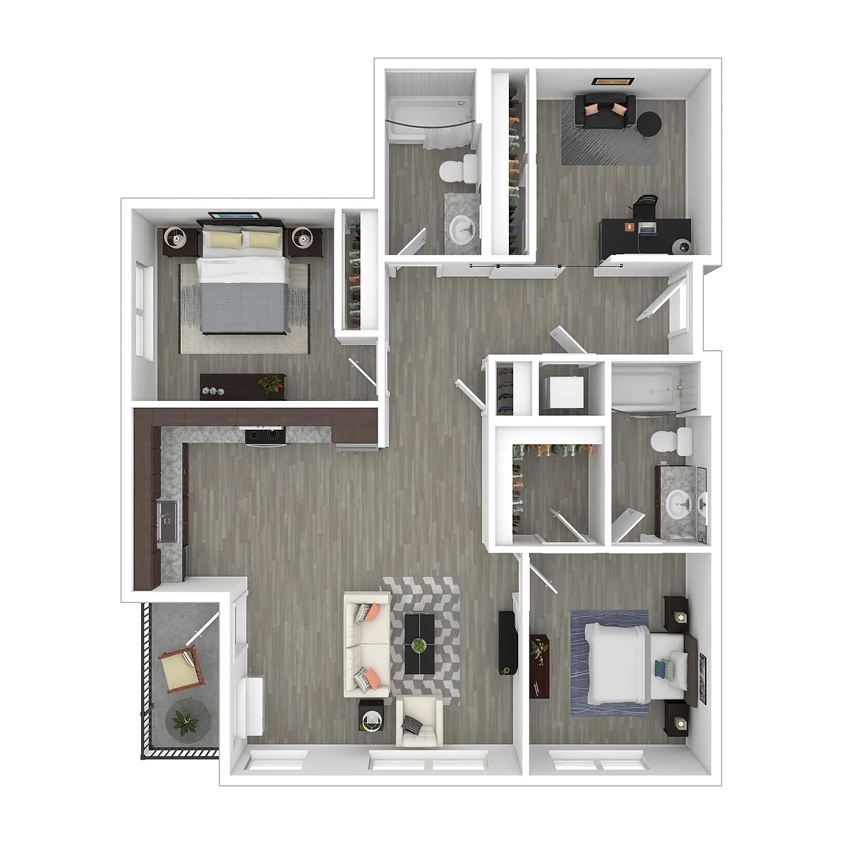 Floor plan B3 + Den