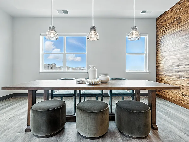 Bright Dining Area with Large Windows