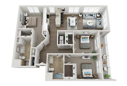 Floor plan Three Bedroom Type C Floorplan