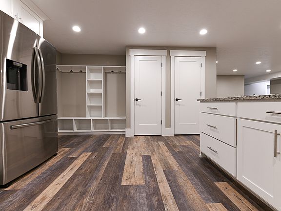 Kitchen, walk in pantry and coat closet.