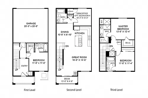 Floor plan 4 Bedroom Townhome Plan 6