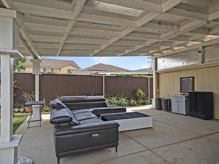 Large, covered patio