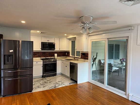 Kitchen looking out to back deck