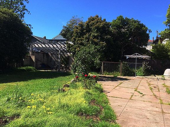 Shared backyard garden area