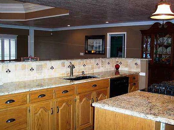 Large open kitchen 
Granite