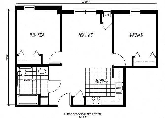 Floor plan Two Bedroom