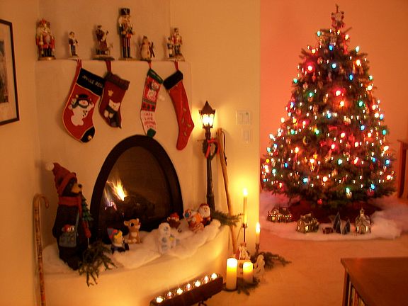 Nice fireplace for holidays