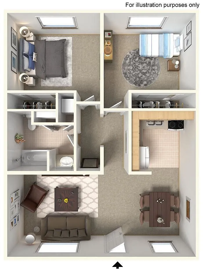 Floor plan 2 Bed 1 Bath