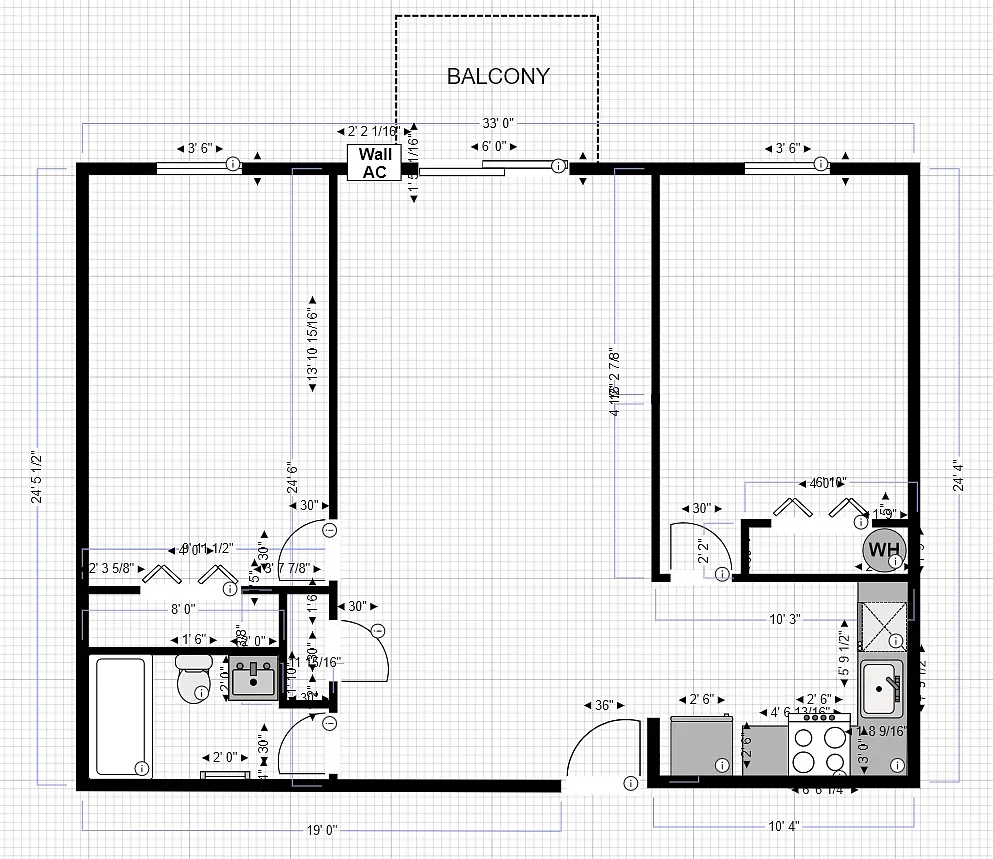 Floor plan 2BR - upper floor
