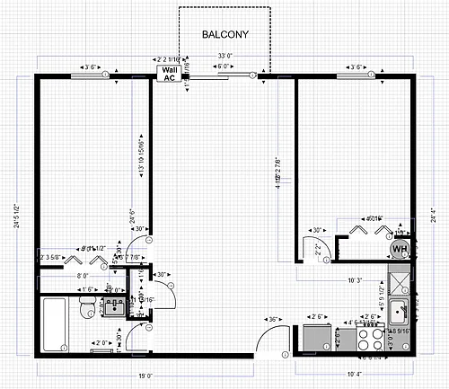 Floor plan 2BR - upper floor