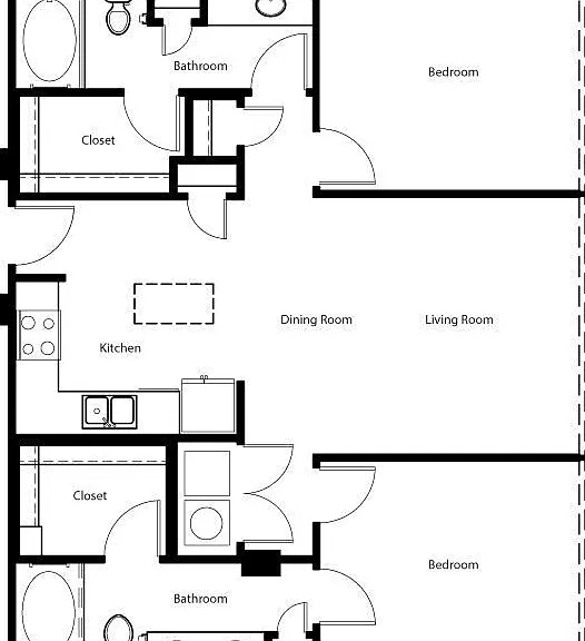 Gallery At Turtle Creek - B1E - 2 Beds - 2 Baths - 1053 Sq. ft.