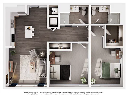 Floor plan 2x2 Premier Mesquite